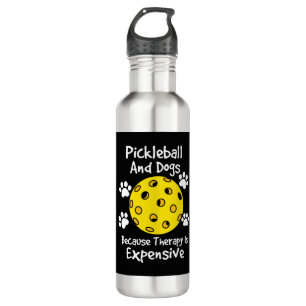 Pickleball und Hunde, weil die Therapie teuer ist Edelstahlflasche