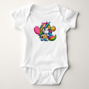 Pickleball Unicorn Baby Strampler