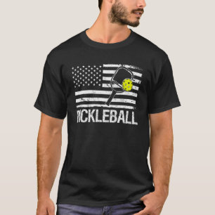 Pickleball, US-amerikanische Flagge T-Shirt