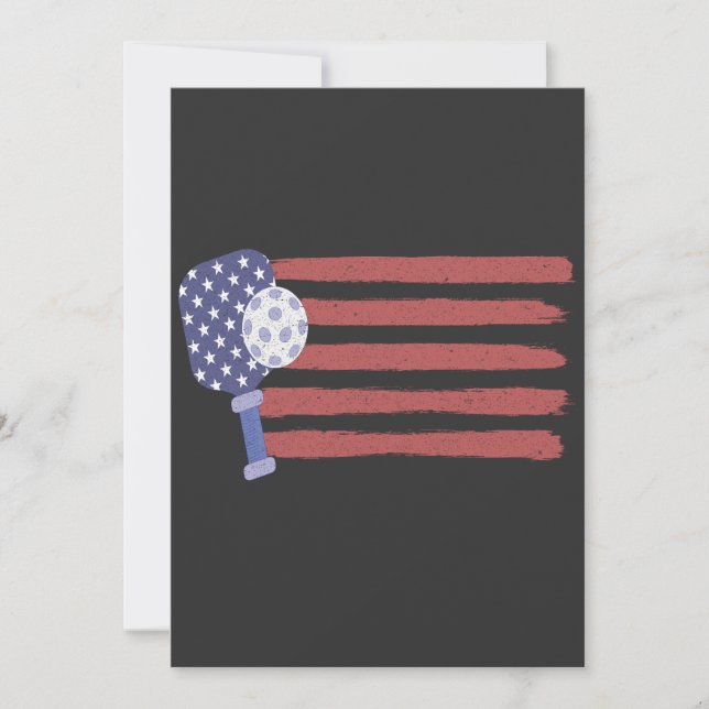 Pickleball US-Flagge - Amerikanischer Patriotische Einladung (Vorderseite)