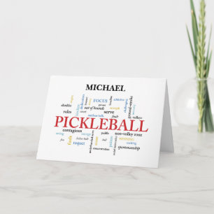 Pickleball-Viel Glück für benutzerdefinierte Namen Karte