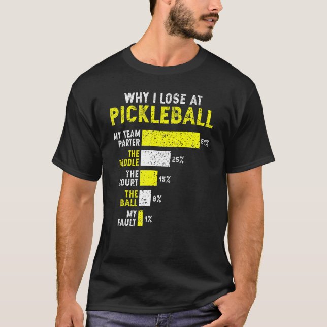 Pickleball Warum ich beim Pickleball Dink Player v T-Shirt (Vorderseite)