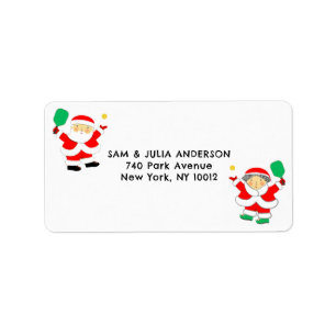 Pickleball Weihnachten Adressaufkleber