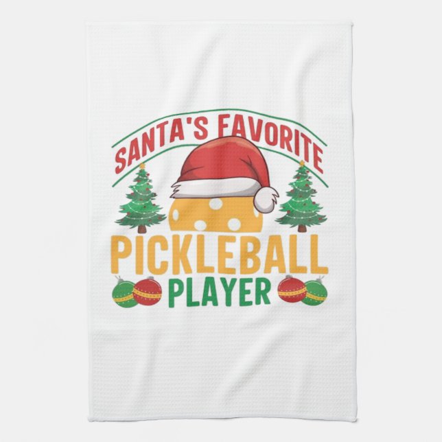 Pickleball Weihnachten Geschirrtuch (Vertikal)