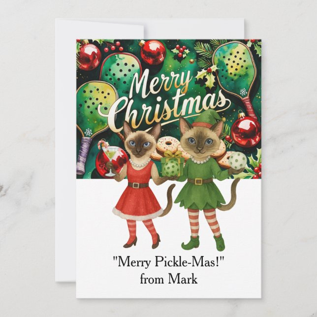 PICKLEBALL Weihnachten mit dem Text "Merry Pickle- (Vorderseite)