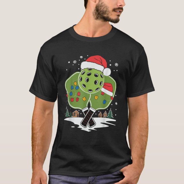 Pickleball Weihnachten T-Shirt (Vorderseite)
