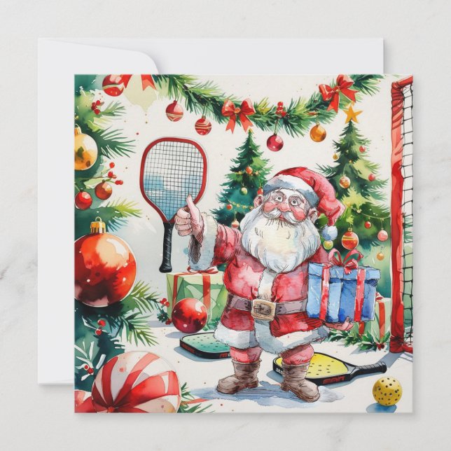 Pickleball Weihnachten Thema mit dem Weihnachtsman (Vorderseite)