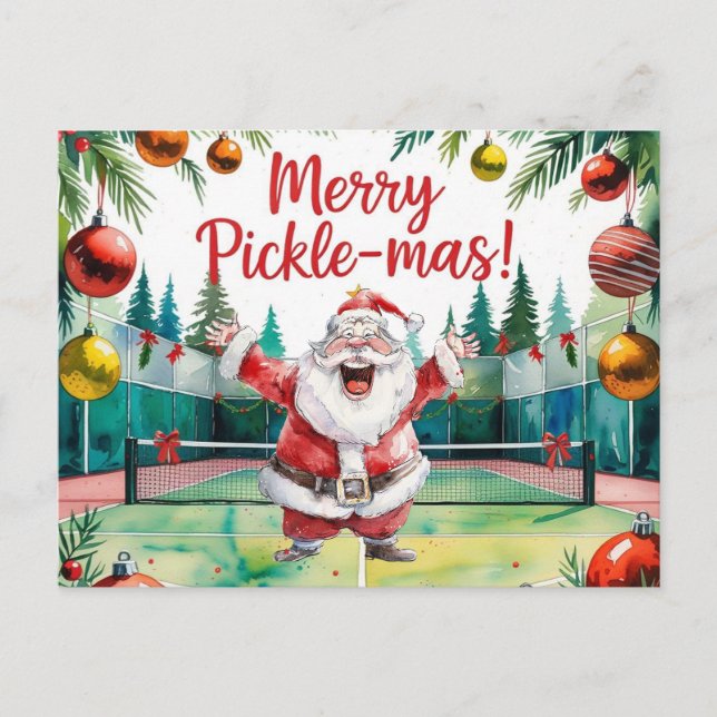 Pickleball Weihnachten Thema mit dem Weihnachtsman (Vorderseite)