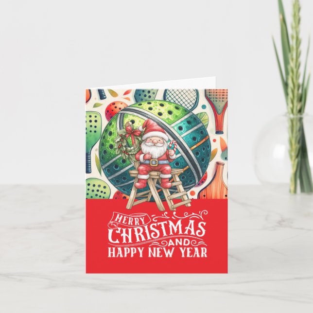 Pickleball Weihnachten Thema mit dem Weihnachtsman (Vorderseite)