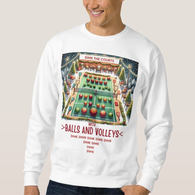 Pickleball Weihnachten, Uguler Weihnachtskraut Sweatshirt (Vorderseite)