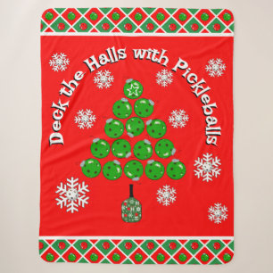Pickleball-Weihnachtsbaum-Flur-Dekoration Rot Grün Sherpadecke
