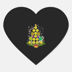 Pickleball Weihnachtsbaum Santa Pickleball X mas Herz-Aufkleber