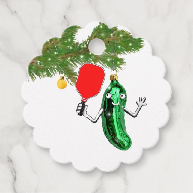 Pickleball Weihnachtsfeiertag Geschenkanhänger (Vorderseite)