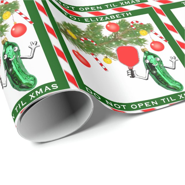 Pickleball Weihnachtsfeiertag Geschenkpapier (Rolleneckpunkt)