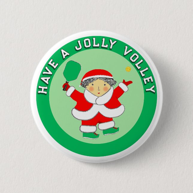 Pickleball-Weihnachtsgeschenk-Knopf Button (Vorderseite)