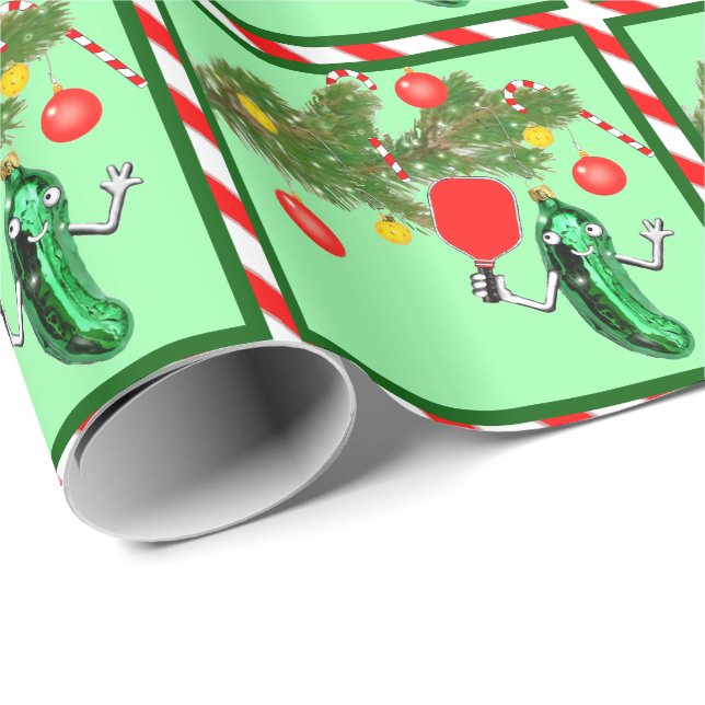 Pickleball Weihnachtsgeschenk Wrapping Paper Geschenkpapier (Rolleneckpunkt)