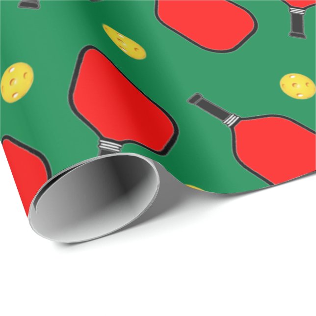 Pickleball Weihnachtsgeschenk Wrapping Paper Geschenkpapier (Rolleneckpunkt)