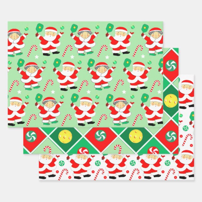 Pickleball Weihnachtsgeschenk Wrapping Paper Geschenkpapier Set (Set)