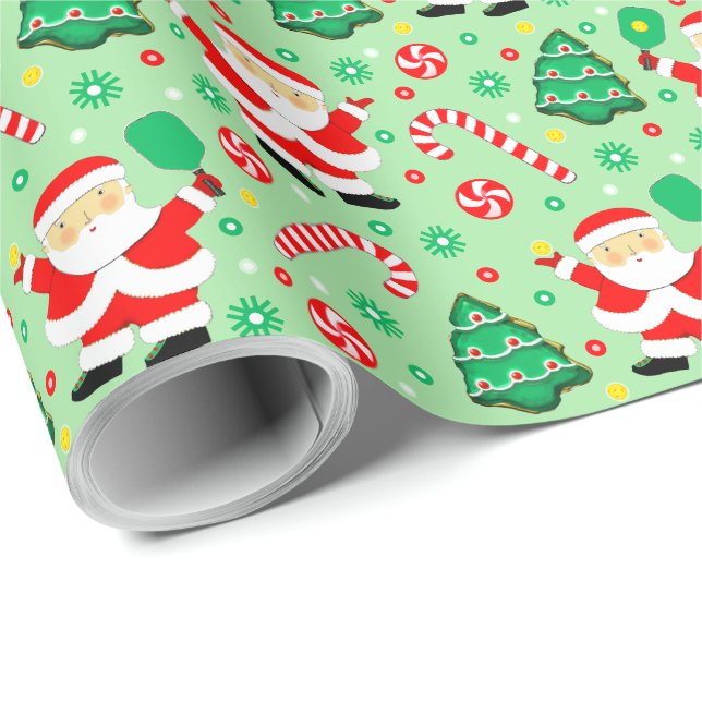 Pickleball Weihnachtsgeschenkpapier Geschenkpapier (Rolleneckpunkt)