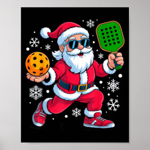 Pickleball-Weihnachtsmann-Enthusiasten Weihnachtss Poster