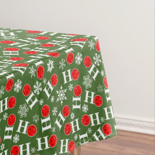 Pickleball Weihnachtsschneeflocken Rotes grünes Ho Tischdecke