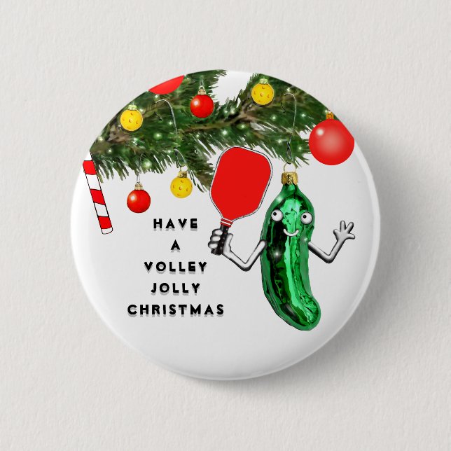 Pickleball-Weihnachtsstrumpf-Füller Button (Vorderseite)