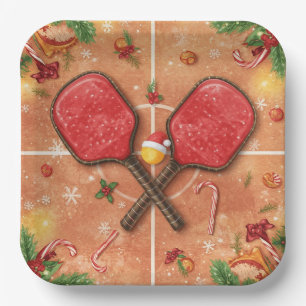 Pickleball Weihnachtsthema Pappteller