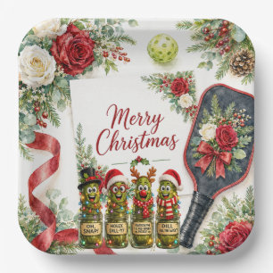 Pickleball Weihnachtsthema Pappteller