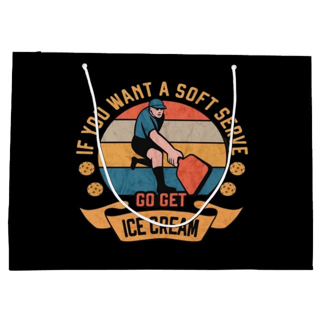 Pickleball Wenn Sie wollen Soft Serve gehen Ice Cr Große Geschenktüte (Rückseite)