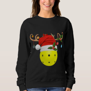 Pickleball Xmas Gift Reindeer Weihnachtsmannmütze Sweatshirt