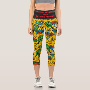 Pickleball Yoga Balanced & Pickled Capri Leggings