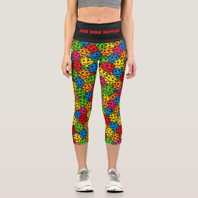 Pickleball Yoga Zen DINK REPEAT Capri Leggings (Vorderseite)