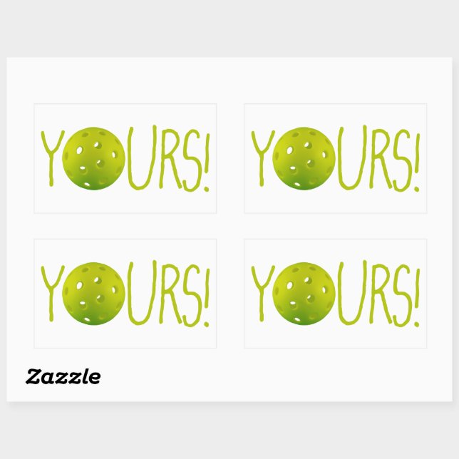 Pickleball YOURS! lustig! Rechteckiger Aufkleber (Blatt)