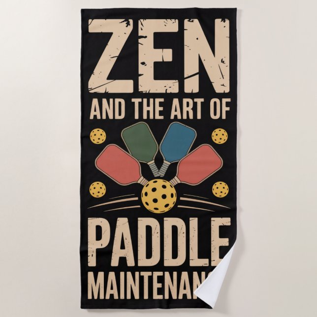 Pickleball Zen Paddle Maintenance Graphic Strandtuch (Vorderseite)