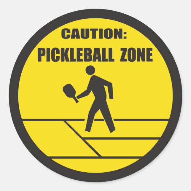 Pickleball Zone Runder Aufkleber (Vorderseite)