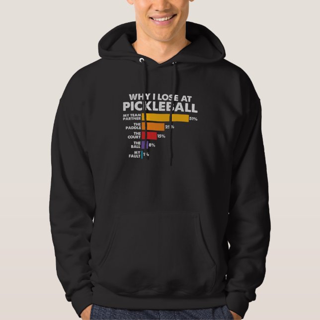 Pickleballers Humor Saying Why I Lose at Picklebal Hoodie (Vorderseite)