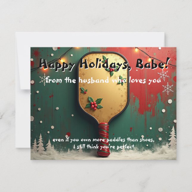 Pickleball🎅Paddles Before Presents Feiertagskarte (Vorderseite)