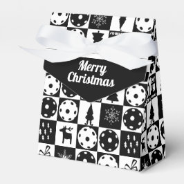 Pickleballs Frohe Weihnachten 🎄 Schwarz-Weiß Geschenkschachtel