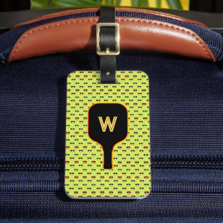 Pickleballs & Paddelmonogramm (grün) Gepäckanhänge Gepäckanhänger