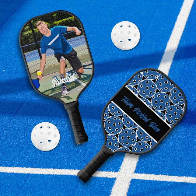 Pickled Blue Monogram Foto Pickleball Paddel Pickleball Schläger (Von Creator hochgeladen)