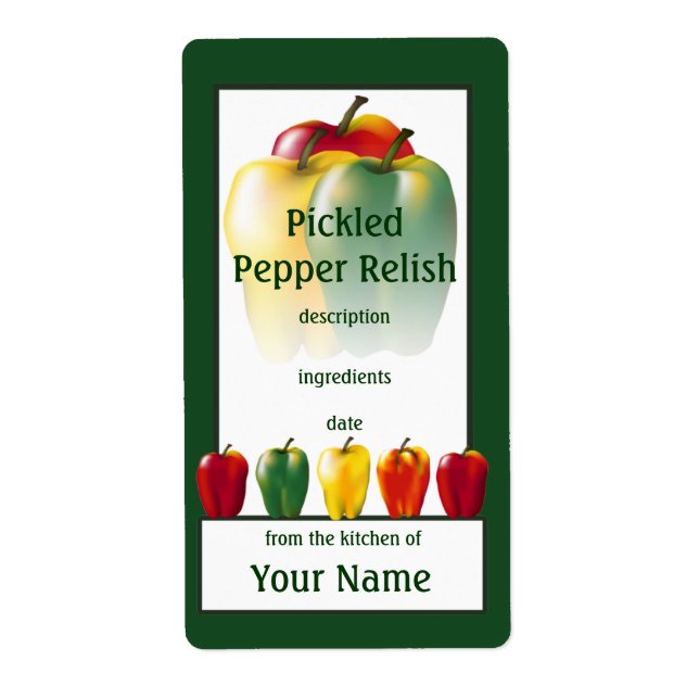Pickled Pepper Relish Cook's Canning Étiquette (Devant)