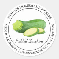 Pickled Zucchini Modernes Label