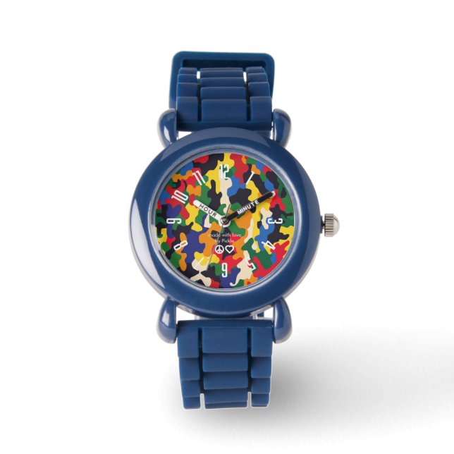PickleKids™ Camouflage Blue Watch Armbanduhr (Vorderseite)