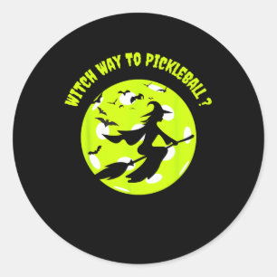 Picklell Hexe auf Broom Picklell Players Halloween Runder Aufkleber