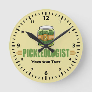 PICKLEOLOGIST Funny Pickle Lovers Runde Wanduhr