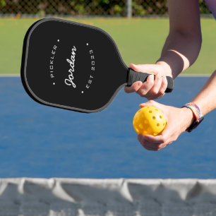 Pickler Jahr Schwarz-weiß Personalisiert Pickleball Schläger
