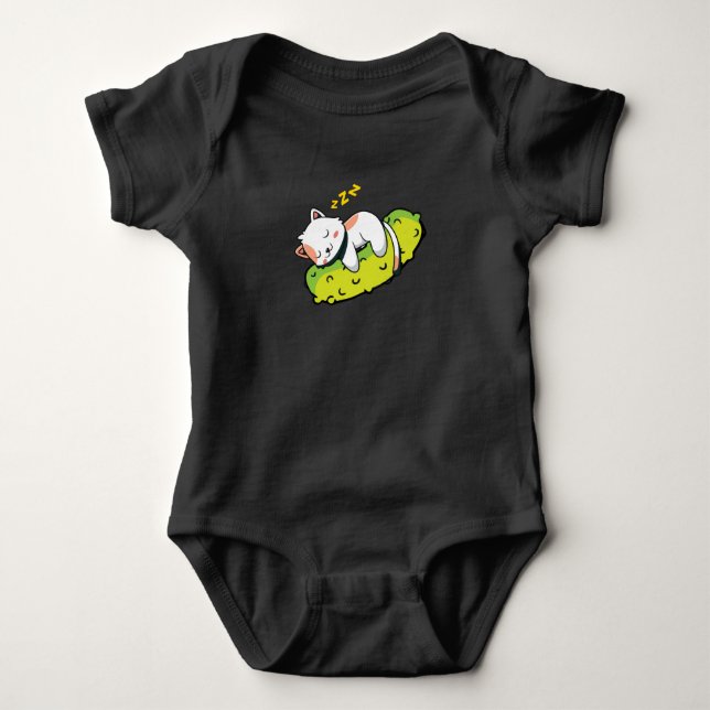Pickles Cat Cucumber Gherkin Children Baby Strampler (Vorderseite)
