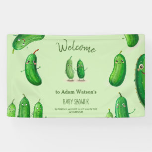 Pickles Cucumber Green Whimsical Baby Dusche Banner