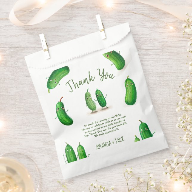 Pickles Cucumber Green Whimsical Baby Dusche Geschenktütchen (Ausgeschnitten)