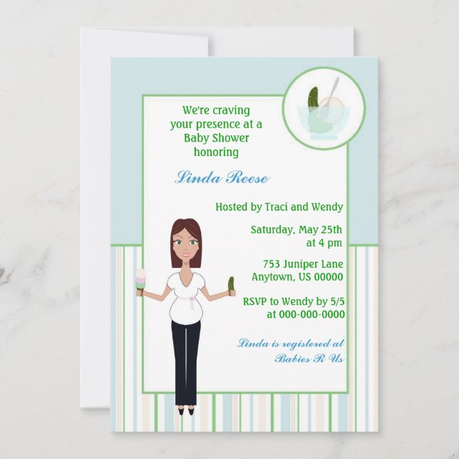 Pickles et crème glacée Boy Baby shower Invitation (Devant)